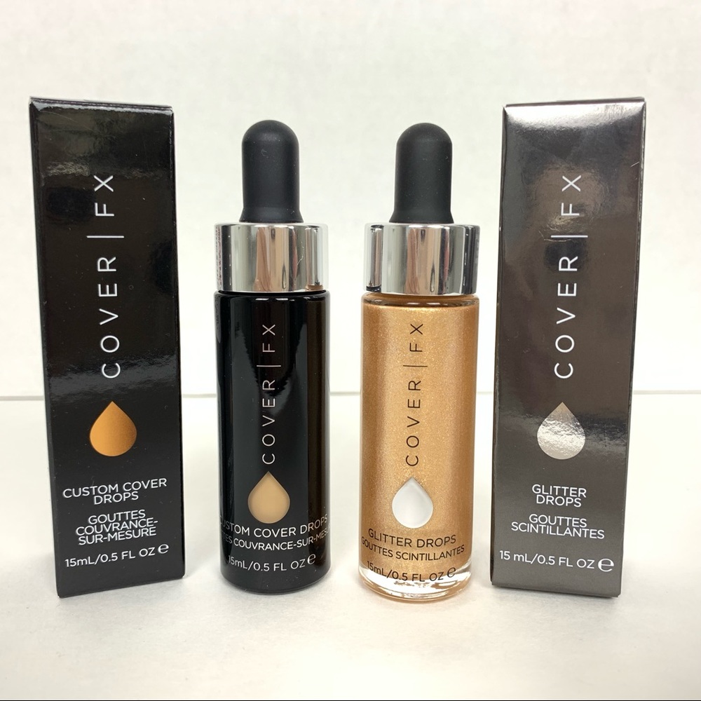 Cover FX custom cover drops and Liquid highlighter